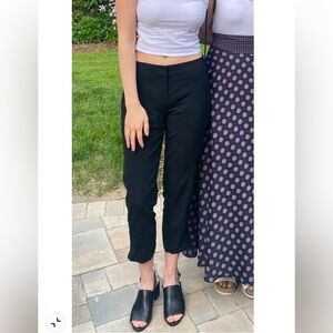 Theory Wool Black Trousers with Ankle Zipper detail